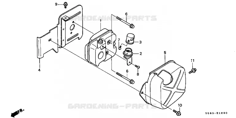 SILENCIEUX D'ECHAPPEMENT Honda jardin MOTOCULTEURS  FG FG100  FG100-FZCV