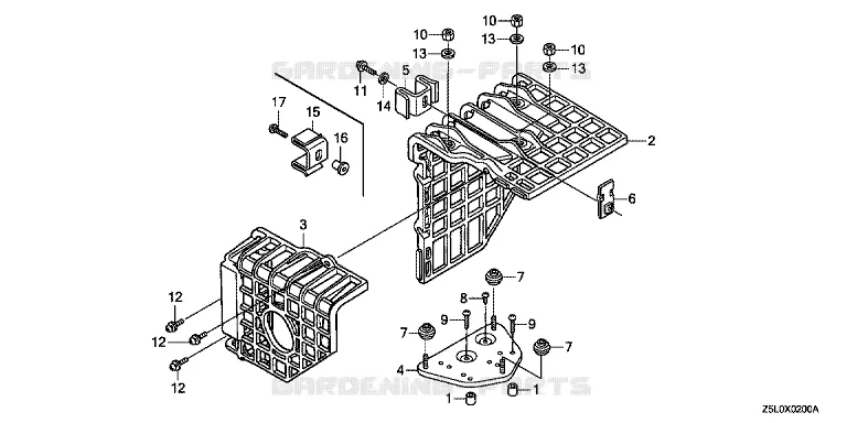 COUVERCLE DE SILENCIEUX Honda jardin MOTEURS  GX3 GX340U1  GX340U1-GCAMK