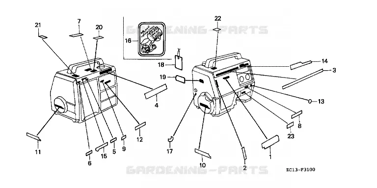 AUTOCOLLANTS Honda jardin GROUPES ELECTROGENES  EX EX800K1  EX800K1-GC03